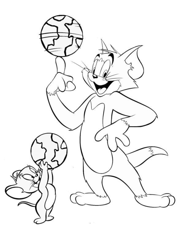 Tom i Jerry oraz globusy kolorowanka do druku